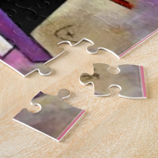 Kandinsky - Abstract Kubisme met Roze en Blauw Legpuzzel (Zijkant)