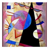 Kandinsky - Abstract Kubisme met Roze en Blauw Perfect Poster (Voorkant)