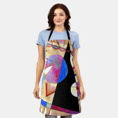 Kandinsky - Abstract Kubisme met Roze en Blauw Schort (Gedragen)