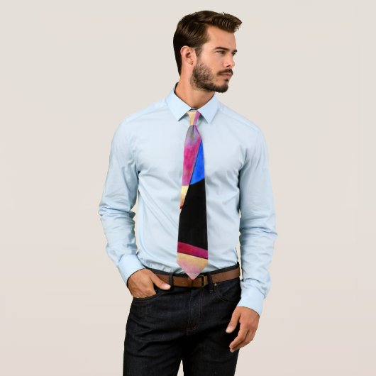 Kandinsky - Abstract Kubisme met Roze en Blauw Stropdas (In situ)