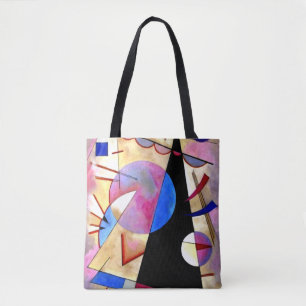 Kandinsky - Abstract Kubisme met Roze en Blauw Tote Bag
