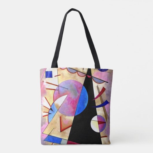 Kandinsky - Abstract Kubisme met Roze en Blauw Tote Bag (Achterkant)