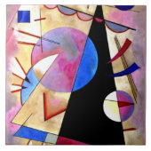 Kandinsky - Abstract Kubisme Roze en Blauw Tegeltje (Voorkant)