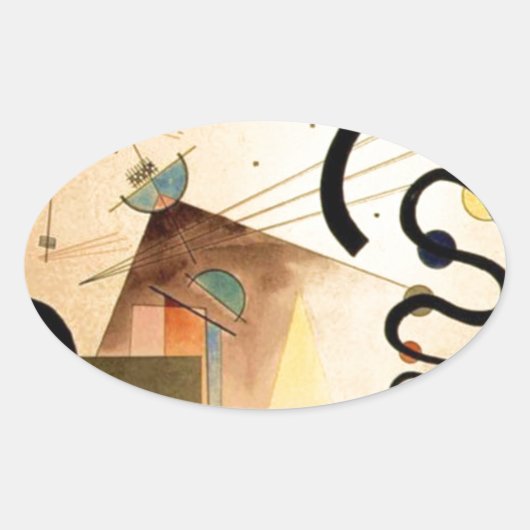 Kandinsky Abstract Ovale Sticker (Voorkant)