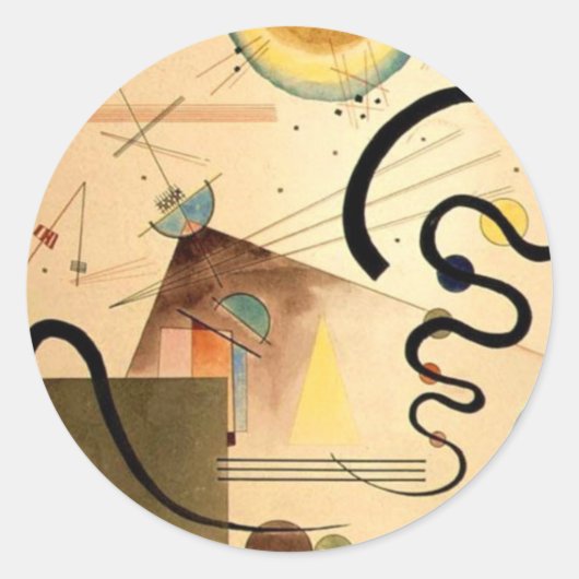 Kandinsky Abstract Ronde Sticker (Voorkant)