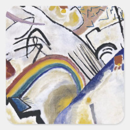 Kandinsky Abstract Schilderwerk Kozakken 1910 Vierkante Sticker