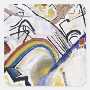 Kandinsky Abstract Schilderwerk Kozakken 1910 Vierkante Sticker