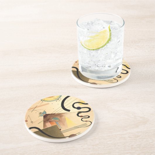 Kandinsky Abstract Zandsteen Onderzetter (Zijkant)