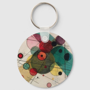 Kandinsky Abstracte Circles Button Sleutelhanger