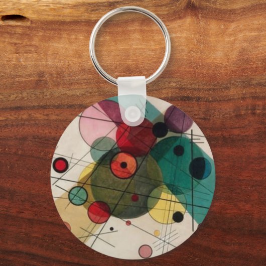 Kandinsky Abstracte Circles Button Sleutelhanger (Voorkant)