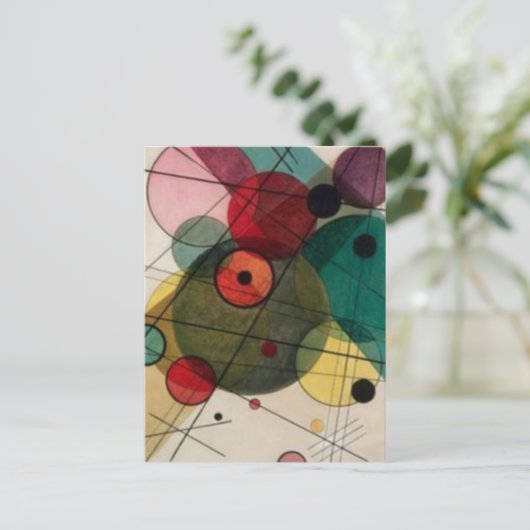 Kandinsky Abstracte cirkels in een cirkel Briefkaa Briefkaart (Staand voorkant)