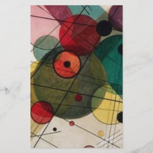 Kandinsky Abstracte Cirkels in een Cirkel Briefpap Briefpapier (Voorkant)