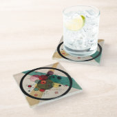 Kandinsky Abstracte cirkels in een cirkel Glazen Onderzetter (Schuin)