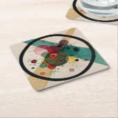 Kandinsky Abstracte cirkels in een cirkel Kartonnen Onderzetters (Schuin)