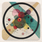 Kandinsky Abstracte cirkels in een cirkel Kartonnen Onderzetters (Voorkant)