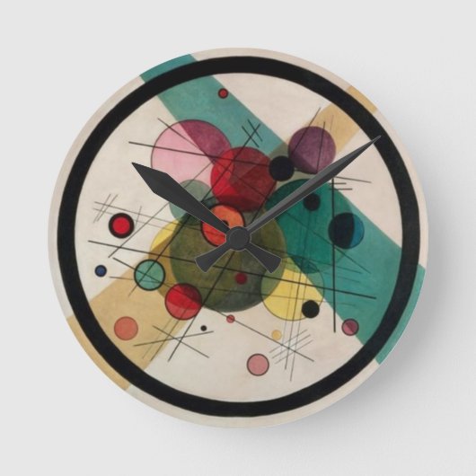 Kandinsky Abstracte cirkels in een cirkel Ronde Klok (Voorkant)