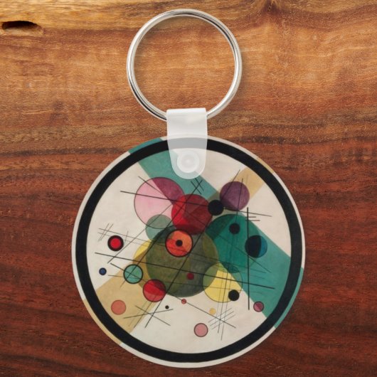 Kandinsky Abstracte cirkels in een cirkel Sleutelhanger (Achterkant)