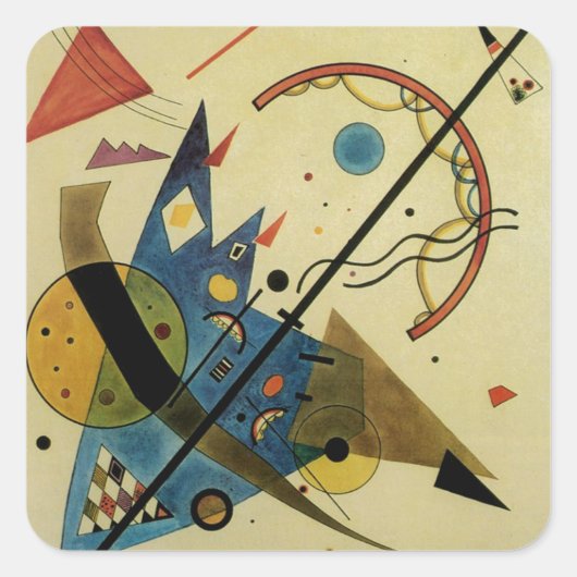 Kandinsky Abstracte cirkels Vierkante Sticker (Voorkant)