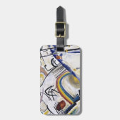 Kandinsky Abstracte compositie kunstwerk: Kozakken Bagagelabel (Voorkant verticaal)