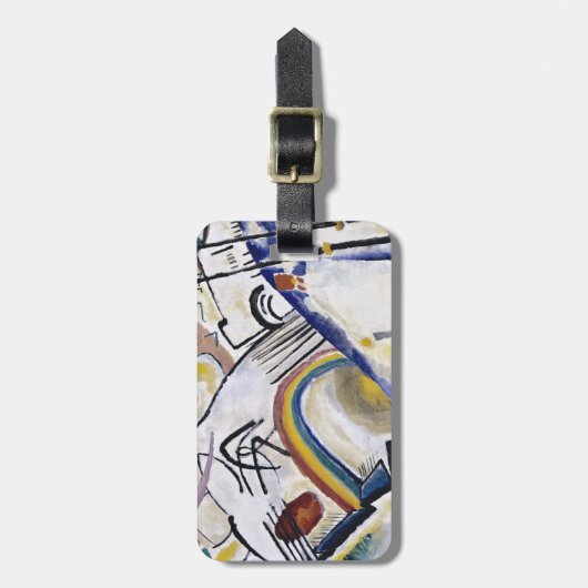 Kandinsky Abstracte compositie kunstwerk: Kozakken Bagagelabel (Voorkant verticaal)