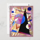 Kandinsky - Abstracte Cubisme met Pinks en Blues Briefkaart (Voorkant / Achterkant)