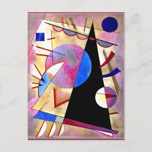 Kandinsky - Abstracte Cubisme met Pinks en Blues Briefkaart (Voorkant)