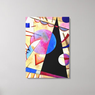 Kandinsky - Abstracte Cubisme met Pinks en Blues Canvas Afdruk