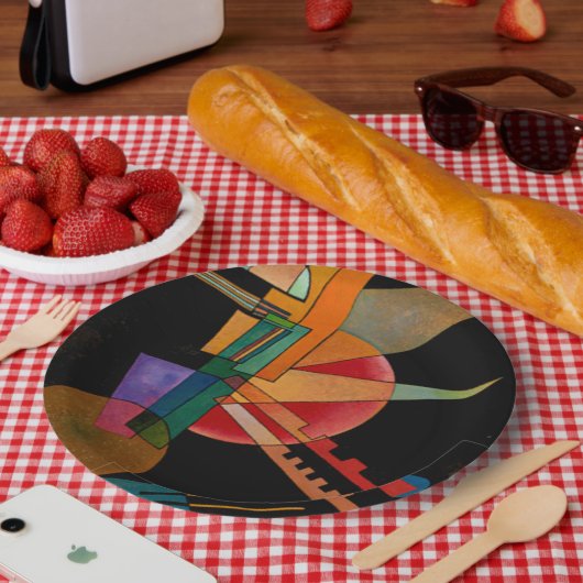 Kandinsky - Abstracte Interpretatie Papieren Bordje (Picknick)