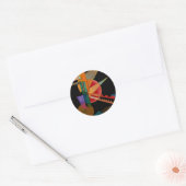 Kandinsky - Abstracte interpretatie Ronde Sticker (Envelop)