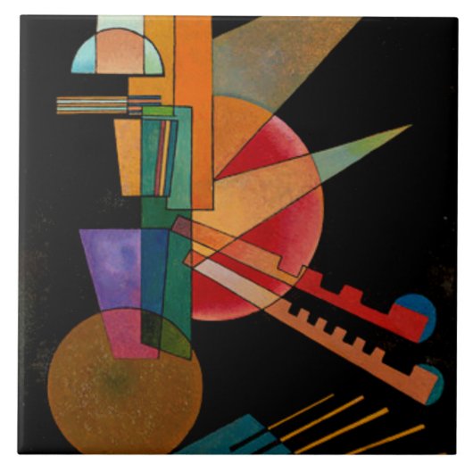 Kandinsky - Abstracte interpretatie Tegeltje (Voorkant)