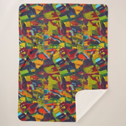 Kandinsky Abstracte Modern Art Professional Sherpa Deken (Voorkant)