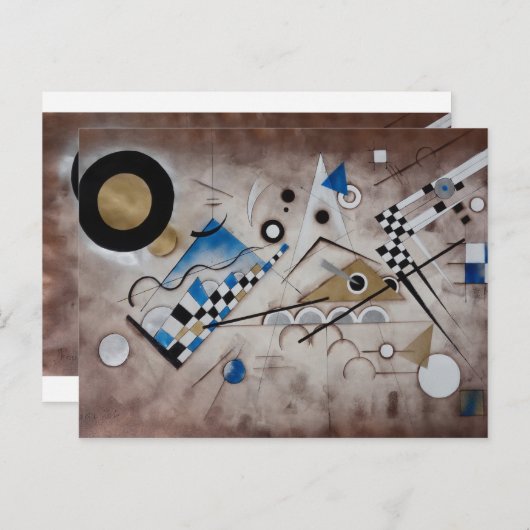 Kandinsky abstracte schilderkunst midden eeuw mode briefkaart (Voorkant / Achterkant)