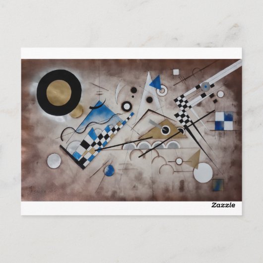 Kandinsky abstracte schilderkunst midden eeuw mode briefkaart (Achterkant)