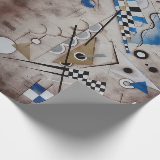 Kandinsky abstracte schilderkunst midden eeuw mode cadeaupapier (Hoek)