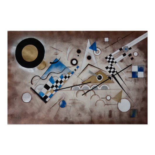 Kandinsky abstracte schilderkunst midden eeuw mode perfect poster (Voorkant)