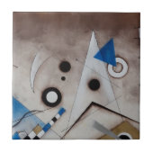 Kandinsky abstracte schilderkunst midden eeuw mode tegeltje (Voorkant)