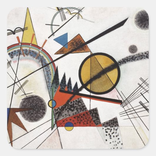 Kandinsky Abstracte schilderkunst Vierkante Sticker (Voorkant)