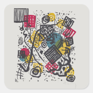 Kandinsky Bauhaus Abstract Geometrische Kleurrijke Vierkante Sticker