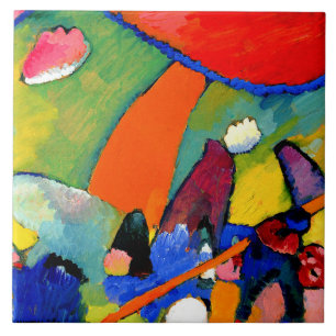 Kandinsky - Beach Scene, beroemd schilderij, Tegeltje