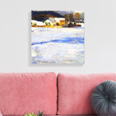 Kandinsky - Bei Starnberg - Winter, Canvas Afdruk (Insitu (Woonkamer))