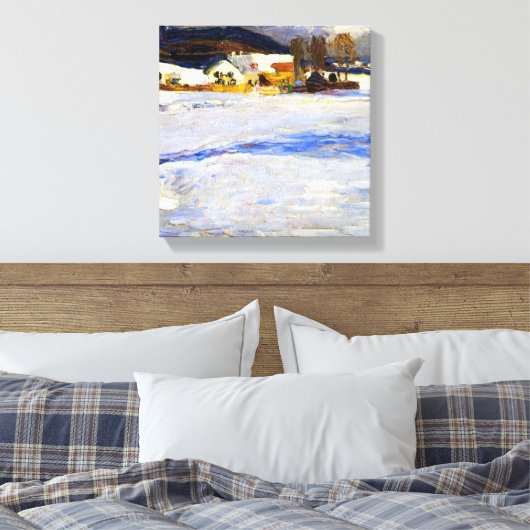 Kandinsky - Bei Starnberg - Winter, Canvas Afdruk (Insitu (Slaapkamer))