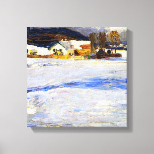 Kandinsky - Bei Starnberg - Winter, Canvas Afdruk