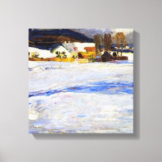 Kandinsky - Bei Starnberg - Winter, Canvas Afdruk (Voorkant)