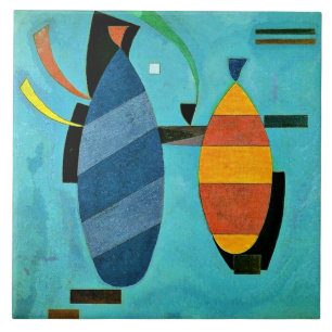Kandinsky - Beide gestreept Tegeltje