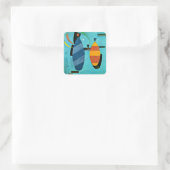 Kandinsky - Beide gestreept Vierkante Sticker (Tas)