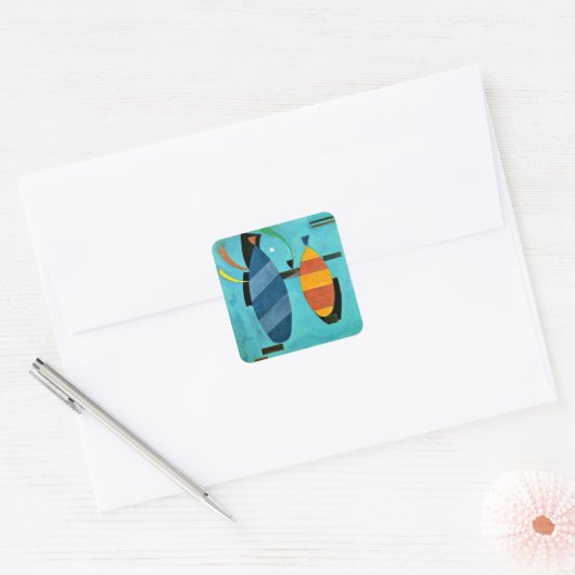 Kandinsky - Beide gestreept Vierkante Sticker (Envelop)