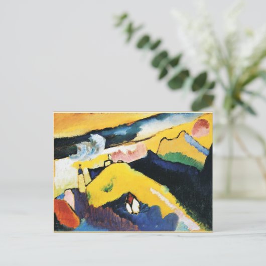 Kandinsky - Berg landschap met kerk Briefkaart (Staand voorkant)