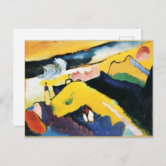 Kandinsky - Berg landschap met kerk Briefkaart (Voorkant / Achterkant)