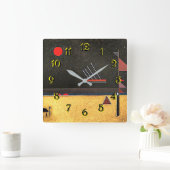 Kandinsky beroemde abstracte kunst, Brownish Vierkante Klok (Huis)