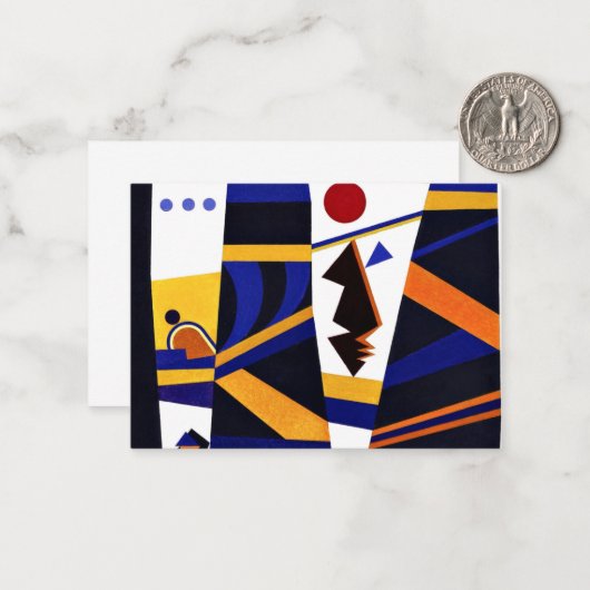 Kandinsky - Bindende, kleurrijke abstracte kunst Notitiekaartje (Voorkant / Achterkant in situ)